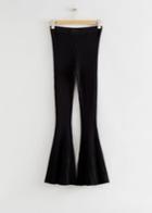 Other Stories Tight Ribbed Flared Trousers - Black