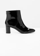 Other Stories Patent Leather Zip Boots - Black