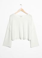 Other Stories Cropped Fringe Sweater - White