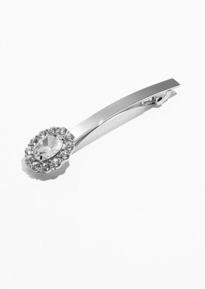 Other Stories Glass Hairclip - Silver