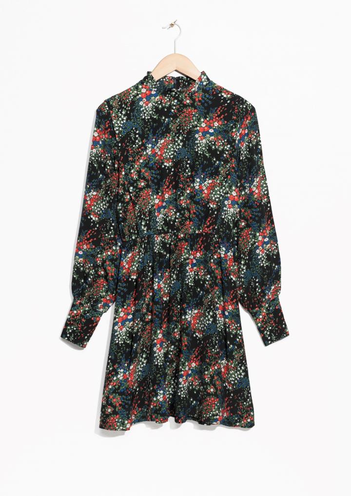 Other Stories Dark Blooms Print Dress