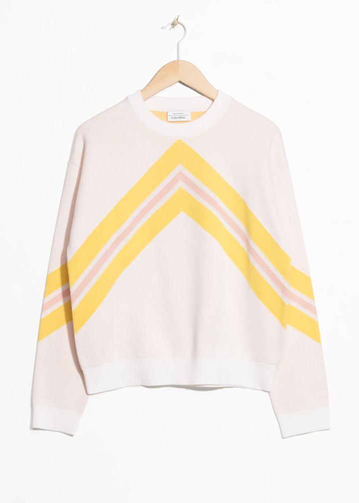 Other Stories Varsity Knit Sweater - White