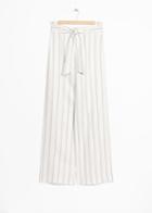 Other Stories Belted Linen Blend Trousers - White