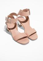 Other Stories Mirrored Heel Leather Sandals - Orange