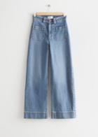 Other Stories Wide Leg Patch Pocket Jeans - Blue