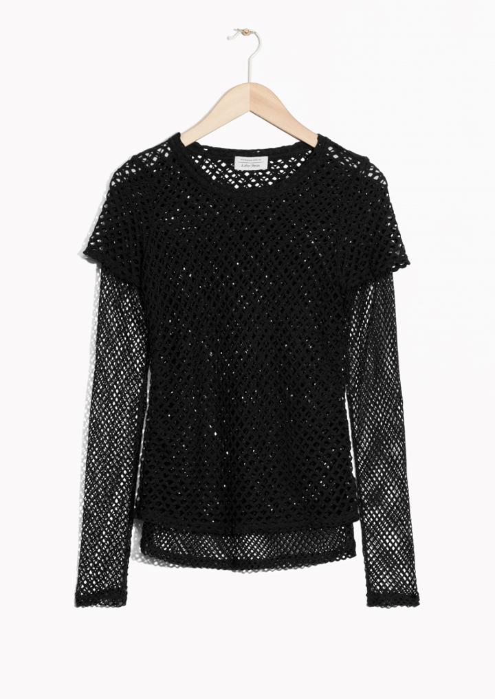 Other Stories Layered Net Sweater