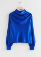 Other Stories Cowl Neck Satin Blouse - Blue