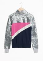 Other Stories Pop And Block Sequined Sweater