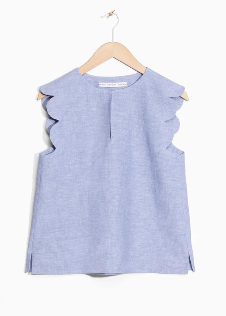 Other Stories Scalloped Blouse - Blue