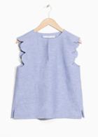 Other Stories Scalloped Blouse - Blue