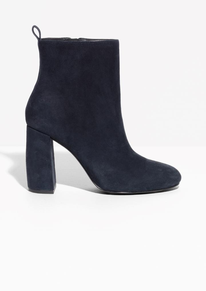 Other Stories Sculpture Heel Suede Boots