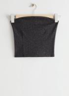 Other Stories Cropped Fitted Tube Top - Black