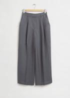 Other Stories Wide Tailored Press Crease Trousers - Grey
