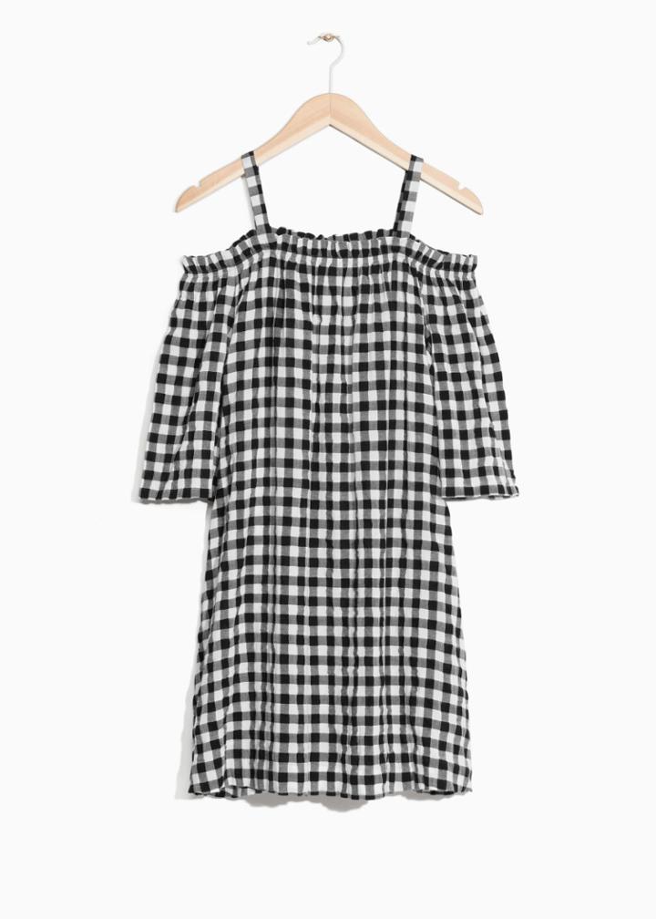Other Stories Checkered Dress - Black