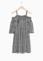 Other Stories Checkered Dress - Black