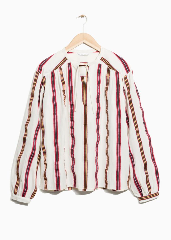 Other Stories Striped Silk Shirt - White