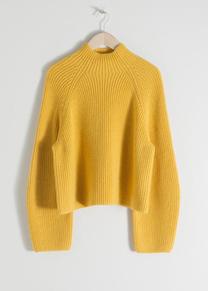 Other Stories Wool Blend Mock Neck Sweater - Yellow