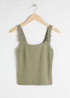 Other Stories Buckle Strap Tank Top - Green