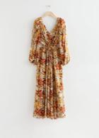Other Stories Draped Cut-out Midi Dress - Yellow