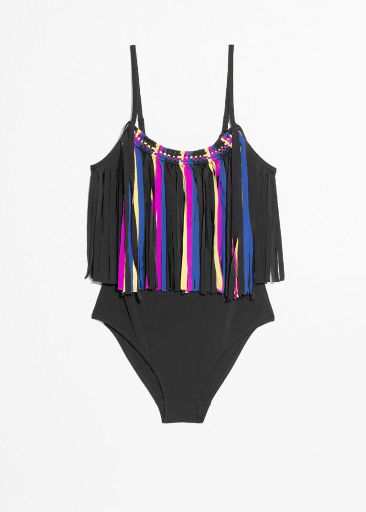 Other Stories Fringe Swimsuit - Black