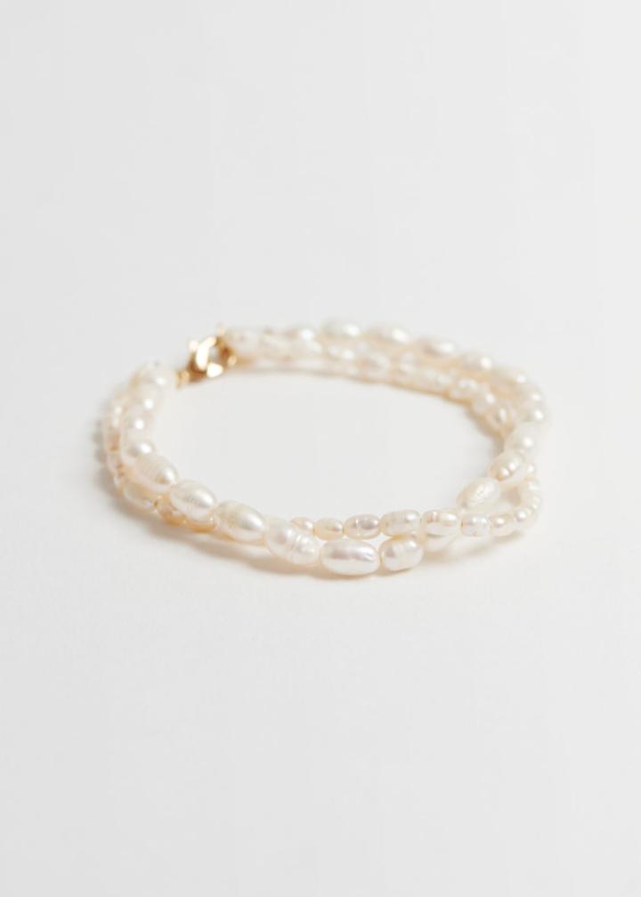 Other Stories Delicate Mother Of Pearl Bracelet - White