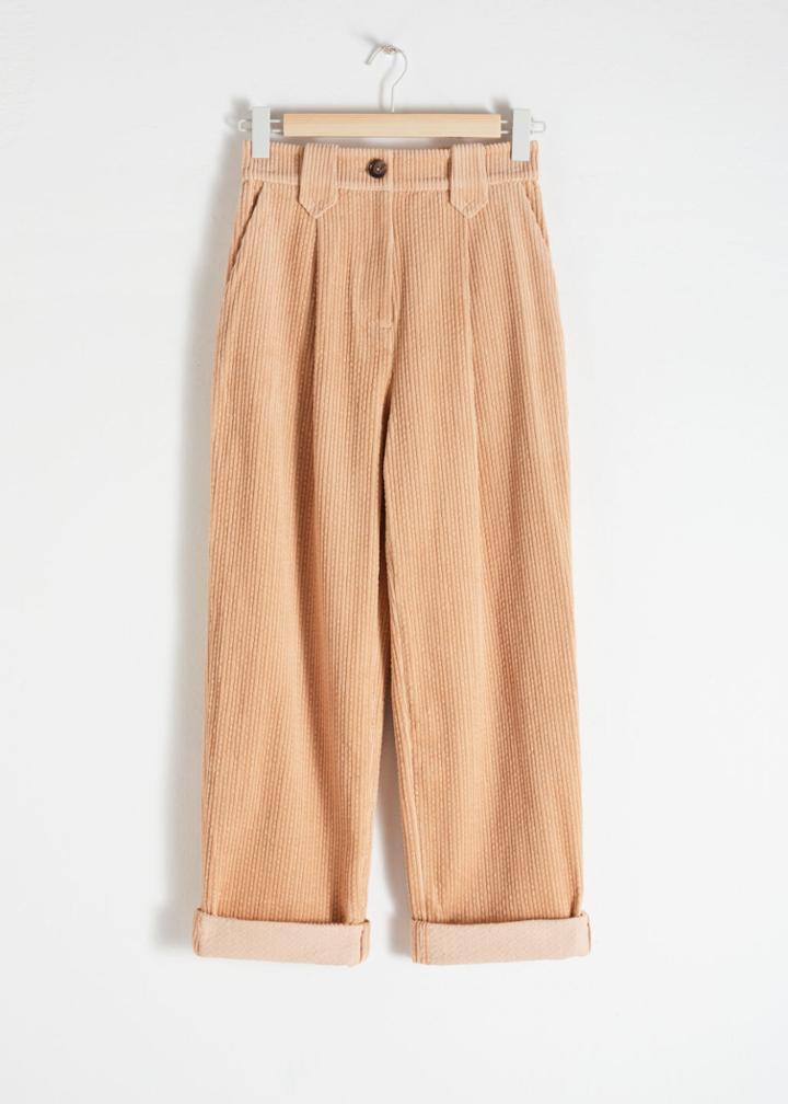 Other Stories High Waisted Corduroy Trousers - Beige