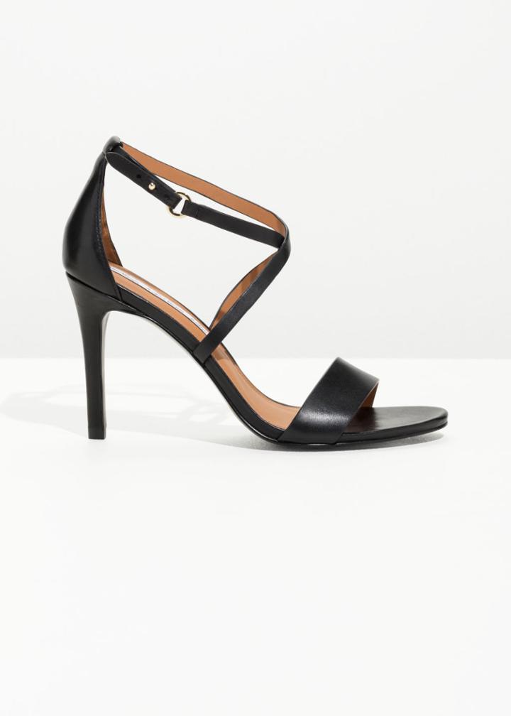 Other Stories Criss Cross Heeled Sandals - Black