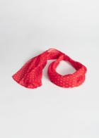 Other Stories Pleated Micro Heart Scarf Hairband - Red
