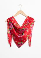 Other Stories Floral Print Triangle Scarf - Orange