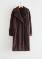 Other Stories Fuzzy Faux Fur Coat - Brown