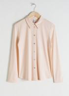 Other Stories Straight Fit Button Up Shirt - Orange
