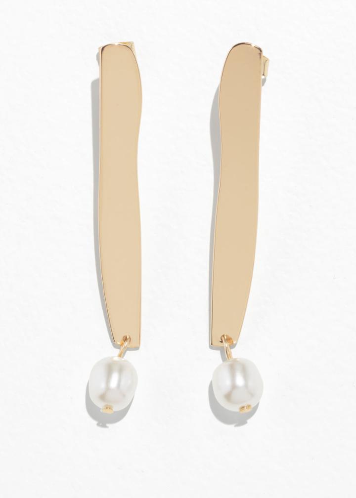 Other Stories Pearl Pendant Hanging Earrings - White