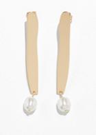 Other Stories Pearl Pendant Hanging Earrings - White
