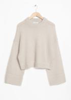 Other Stories Flare Sleeve Jumper - Beige