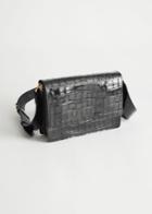Other Stories Patent Leather Croc Embossed Bag - Black