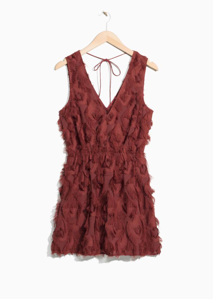 Other Stories Fringe Mini Dress - Red