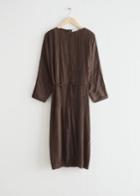 Other Stories Crinkled Midi Dress - Brown