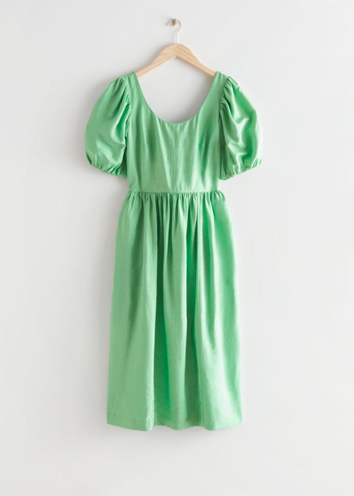 Other Stories Voluminous Midi Dress - Green