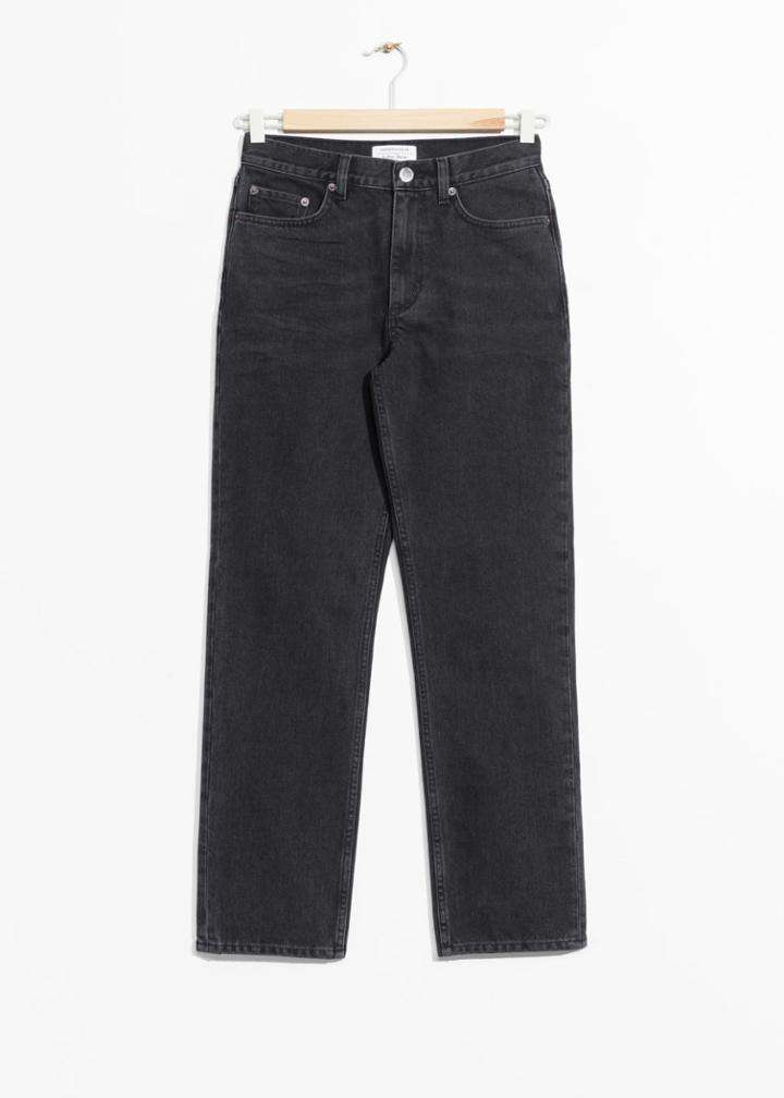 Other Stories Straight Fit Light Wash Jeans - Grey