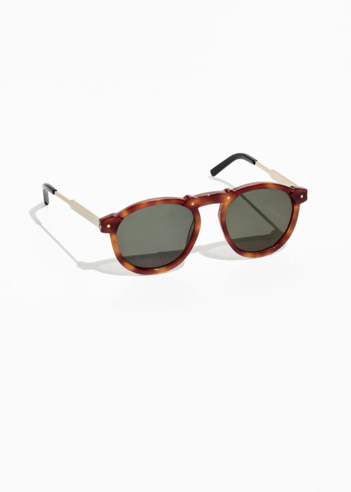 Other Stories Stud Detail Acetate Sunglasses - Beige