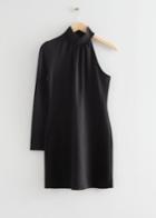 Other Stories One-shoulder Asymmetric Mini Dress - Black
