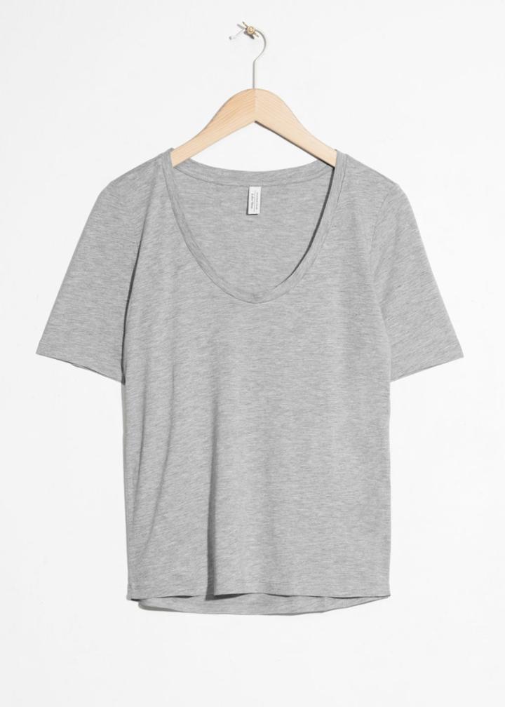 Other Stories Scoop Neck T-shirt - Grey