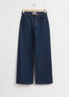 Other Stories Straight-leg Gold Buckle Jeans - Blue