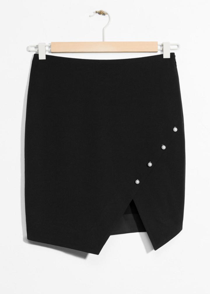 Other Stories Buttoned Asymmetric Skirt - Black