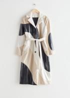 Other Stories Belted Colour Block Coat - Black