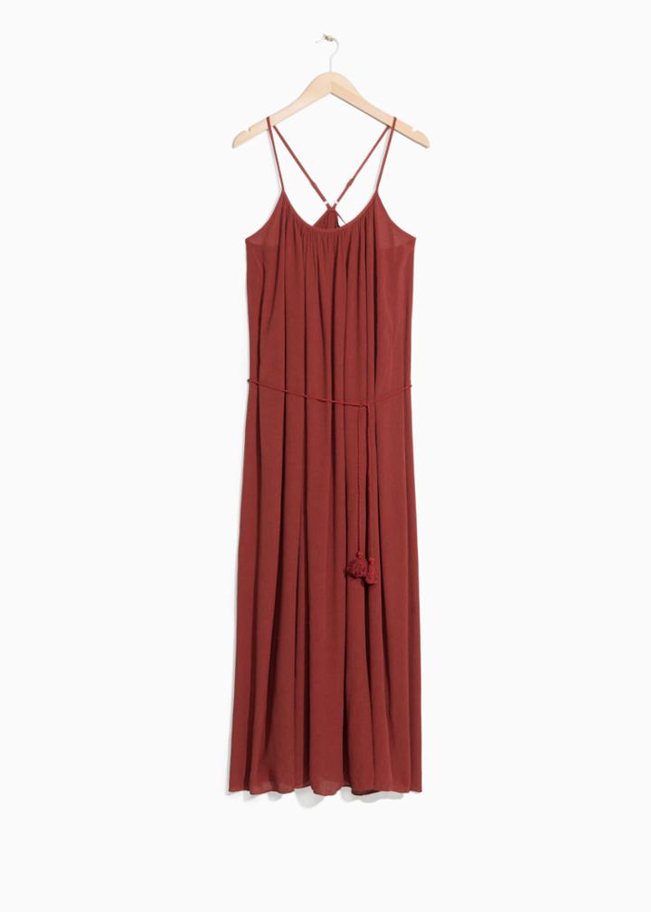 Other Stories Draping Tassel Belt Maxi - Red