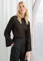 Other Stories Glitter Pinstripe Blouse - Black