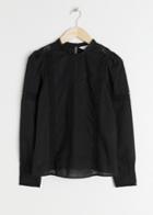Other Stories Embroidered Cotton Blouse - Black