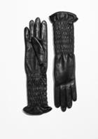 Other Stories Smocked Leather Gloves