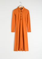 Other Stories Front Slit Midi Dress - Orange